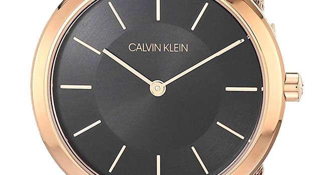  Shop Authentic Calvin Klein Minimal Black Dial Rose Gold Mesh Bracelet Watch for Women - K3M2262Y - Luxxuri