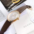  Shop Authentic Calvin Klein Minimal White Dial Brown Leather Strap Watch for Women - K3M226G6 - Luxxuri