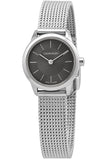 Shop Authentic Calvin Klein Minimal Grey Dial Silver Mesh Bracelet Watch for Women - K3M23124 - Luxxuri