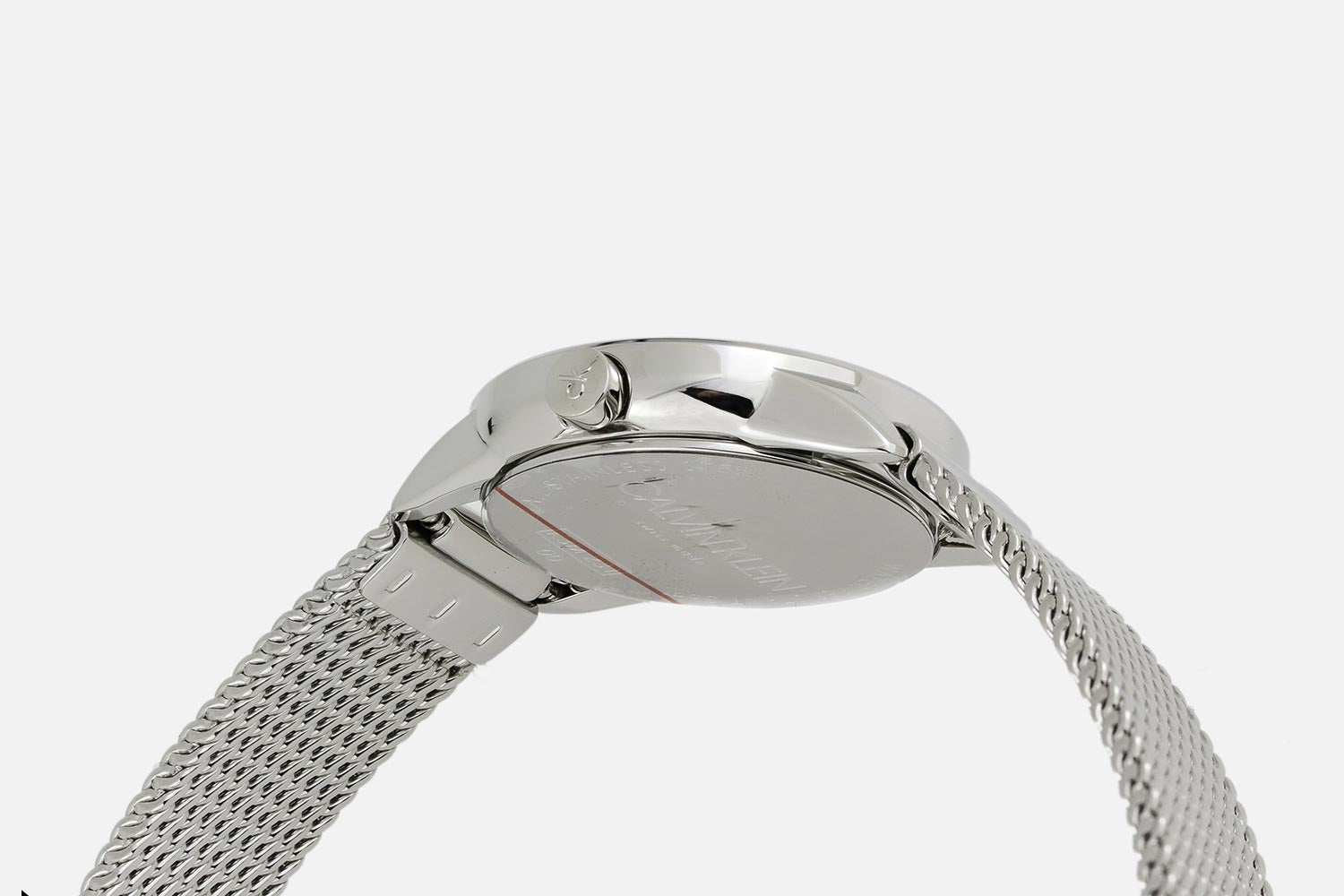  Shop Authentic Calvin Klein Minimal White Dial Silver Mesh Bracelet Watch for Women - K3M23126 - Luxxuri