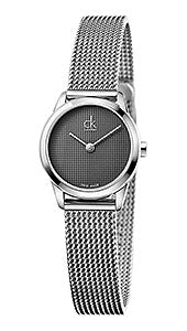  Shop Authentic Calvin Klein Minimal Grey Dial Silver Mesh Bracelet Watch for Women - K3M2312X - Luxxuri