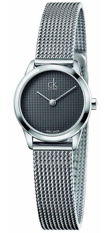  Shop Authentic Calvin Klein Minimal Grey Dial Silver Mesh Bracelet Watch for Women - K3M2312X - Luxxuri