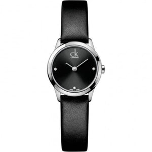  Shop Authentic Calvin Klein Minimal Black Dial Black Leather Strap Watch for Women - K3M231CS - Luxxuri