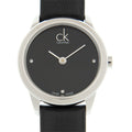  Shop Authentic Calvin Klein Minimal Black Dial Black Leather Strap Watch for Women - K3M231CS - Luxxuri