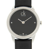  Shop Authentic Calvin Klein Minimal Black Dial Black Leather Strap Watch for Women - K3M231CS - Luxxuri