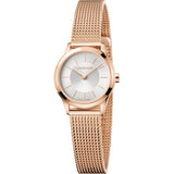  Shop Authentic Calvin Klein Minimal White Dial Rose Gold Mesh Bracelet Watch for Women - K3M23626 - Luxxuri