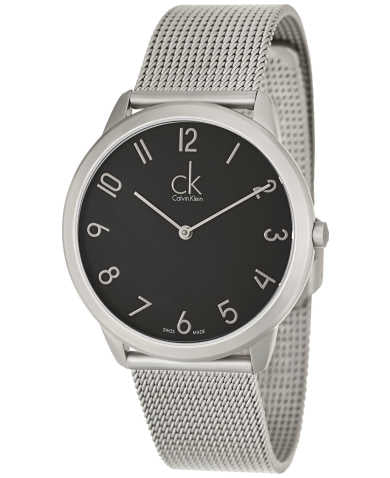  Shop Authentic Calvin Klein Minimal Black Dial Silver Mesh Bracelet Watch for Men - K3M51151 - Luxxuri