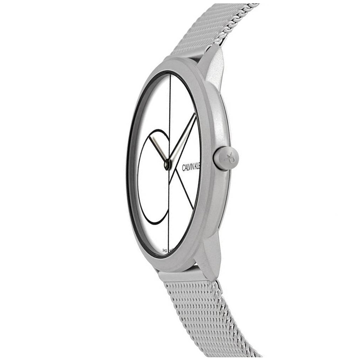  Shop Authentic Calvin Klein Minimal White Dial Silver Mesh Bracelet Watch for Men - K3M5115X - Luxxuri
