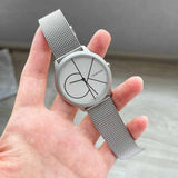  Shop Authentic Calvin Klein Minimal White Dial Silver Mesh Bracelet Watch for Men - K3M5115X - Luxxuri