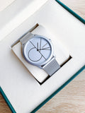  Shop Authentic Calvin Klein Minimal White Dial Silver Mesh Bracelet Watch for Men - K3M5115X - Luxxuri