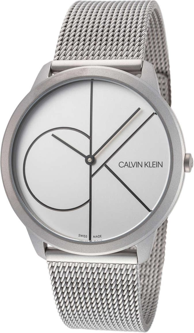  Shop Authentic Calvin Klein Minimal White Dial Silver Mesh Bracelet Watch for Men - K3M5115X - Luxxuri