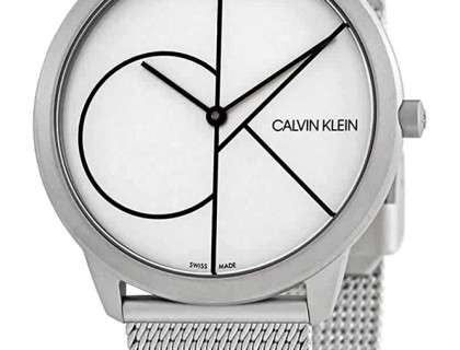  Shop Authentic Calvin Klein Minimal White Dial Silver Mesh Bracelet Watch for Men - K3M5115X - Luxxuri