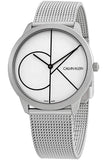  Shop Authentic Calvin Klein Minimal White Dial Silver Mesh Bracelet Watch for Men - K3M5115X - Luxxuri