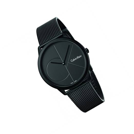  Shop Authentic Calvin Klein Minimal Black Dial Black Mesh Bracelet Watch for Women - K3M524B1 - Luxxuri
