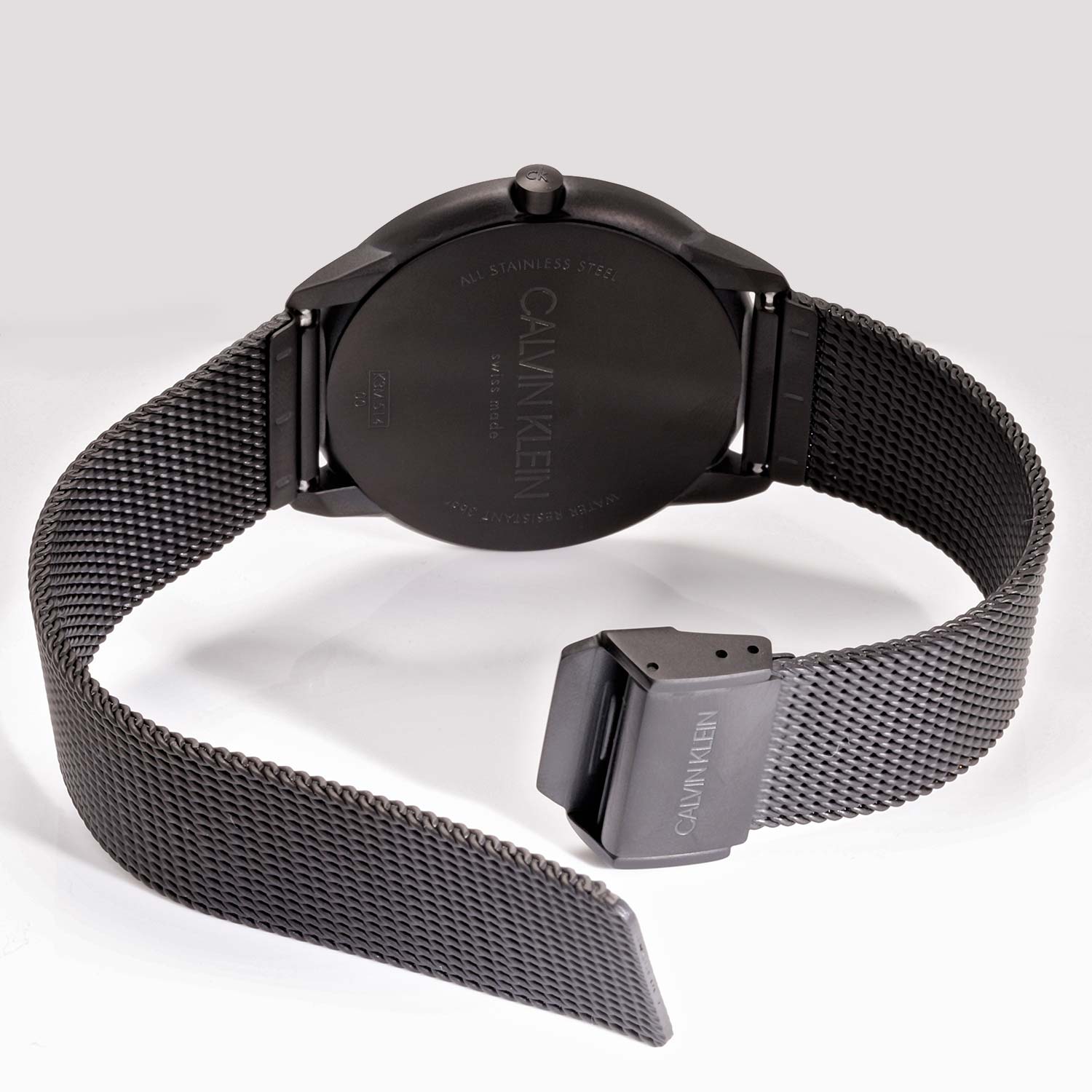  Shop Authentic Calvin Klein Minimal Black Dial Black Mesh Bracelet Watch for Men - K3M514B1 - Luxxuri
