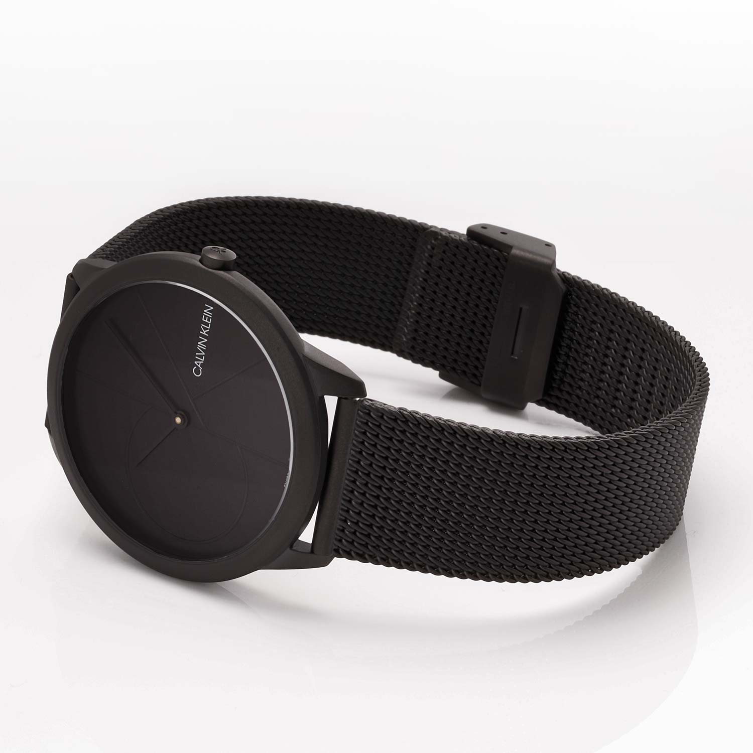  Shop Authentic Calvin Klein Minimal Black Dial Black Mesh Bracelet Watch for Men - K3M514B1 - Luxxuri