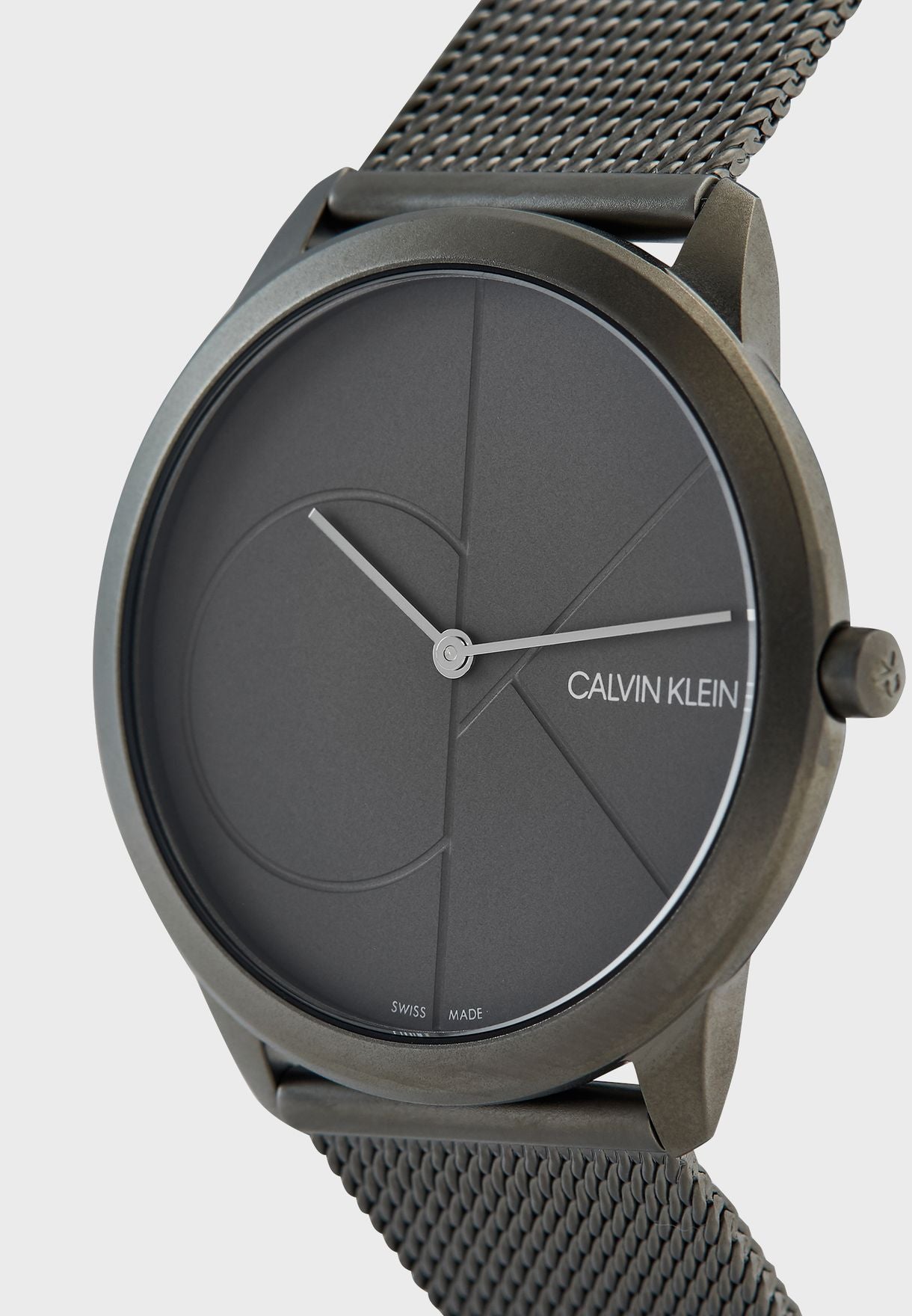  Shop Authentic Calvin Klein Minimal Grey Dial Grey Mesh Bracelet Watch for Men - K3M517P4 - Luxxuri