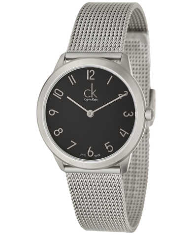  Shop Authentic Calvin Klein Minimal Black Dial Silver Mesh Bracelet Watch for Women - K3M52151 - Luxxuri