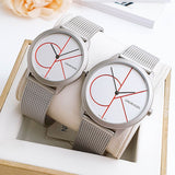  Shop Authentic Calvin Klein Minimal White Dial Silver Mesh Bracelet Watch for Men - K3M51152 - Luxxuri