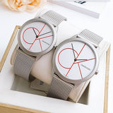  Shop Authentic Calvin Klein Minimal White Dial Silver Mesh Bracelet Watch for Women - K3M52152 - Luxxuri