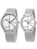  Shop Authentic Calvin Klein Minimal White Dial Silver Mesh Bracelet Watch for Men - K3M5115X - Luxxuri