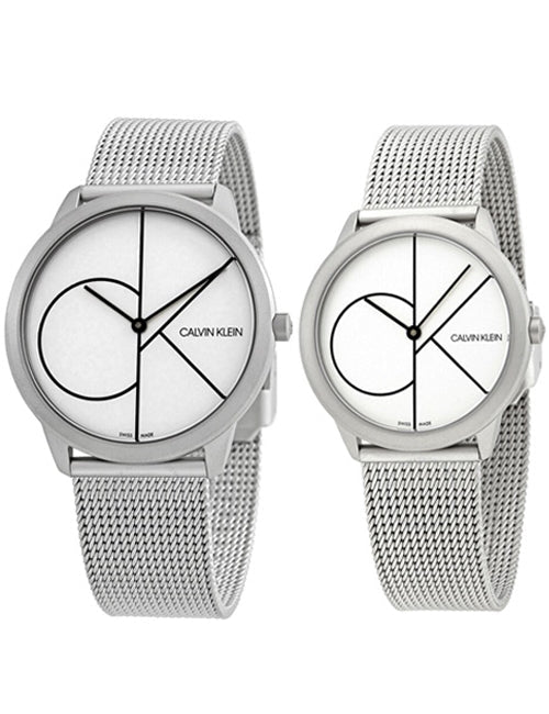  Shop Authentic Calvin Klein Minimal White Dial Silver Mesh Bracelet Watch for Men - K3M5115X - Luxxuri