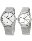  Shop Authentic Calvin Klein Minimal White Dial Silver Mesh Bracelet Watch for Women - K3M5215X - Luxxuri