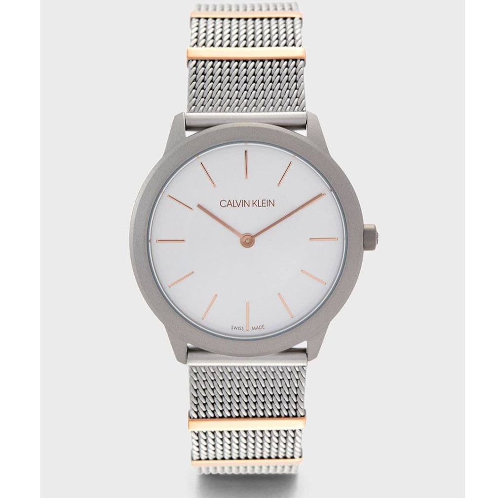  Shop Authentic Calvin Klein Minimal Silver Dial Silver Mesh Strap Watch For Men - K3M521Y6 - Luxxuri