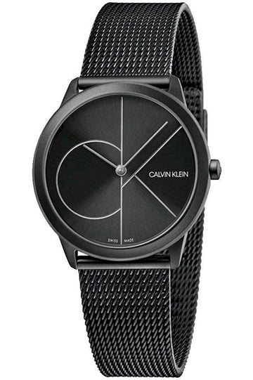  Shop Authentic Calvin Klein Minimal Black Dial Black Mesh Bracelet Watch for Women - K3M5245X - Luxxuri