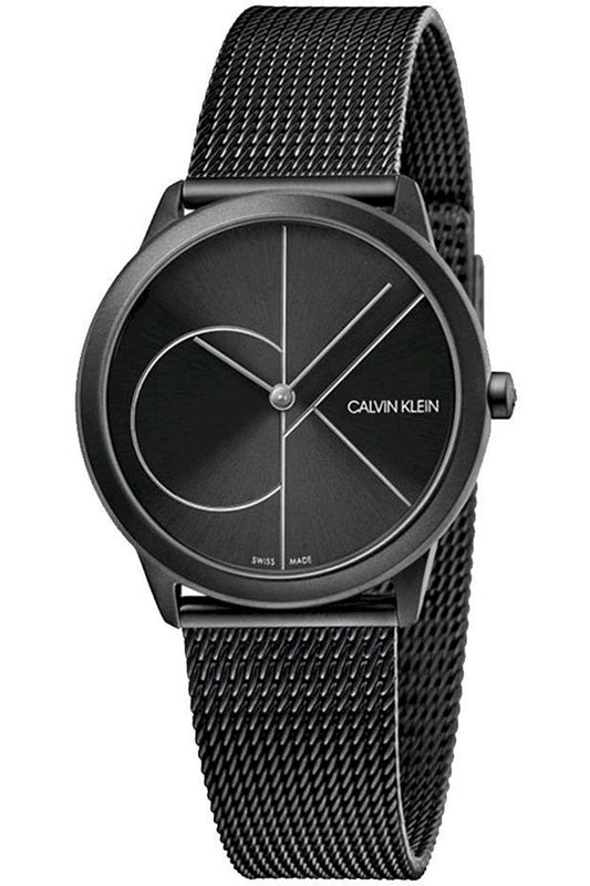  Shop Authentic Calvin Klein Minimal Black Dial Black Mesh Bracelet Watch for Women - K3M5245X - Luxxuri
