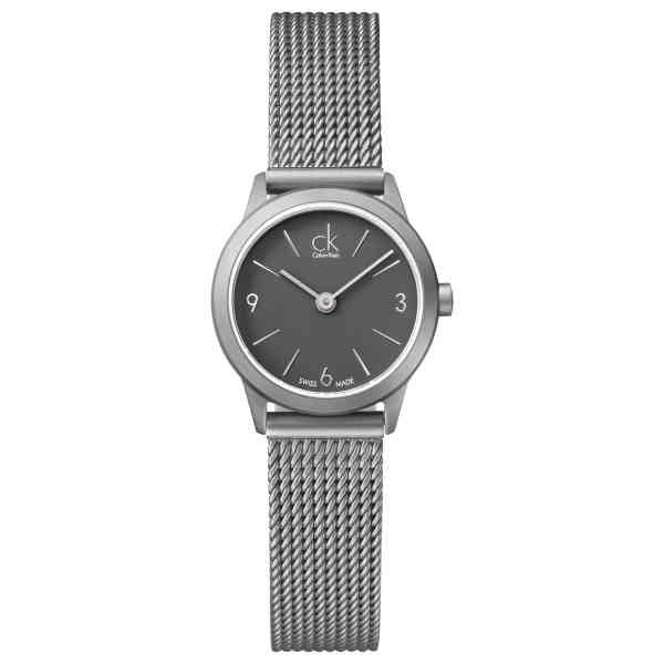  Shop Authentic Calvin Klein Minimal Grey Dial Silver Mesh Bracelet Watch for Women - K3M53154 - Luxxuri