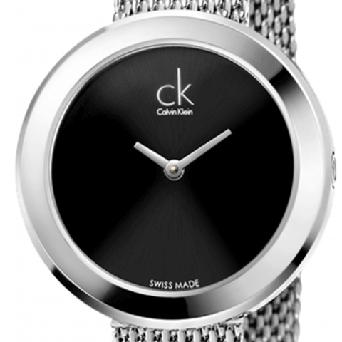  Shop Authentic Calvin Klein Firm Black Dial Silver Mesh Bracelet Watch for Women - K3N23121 - Luxxuri