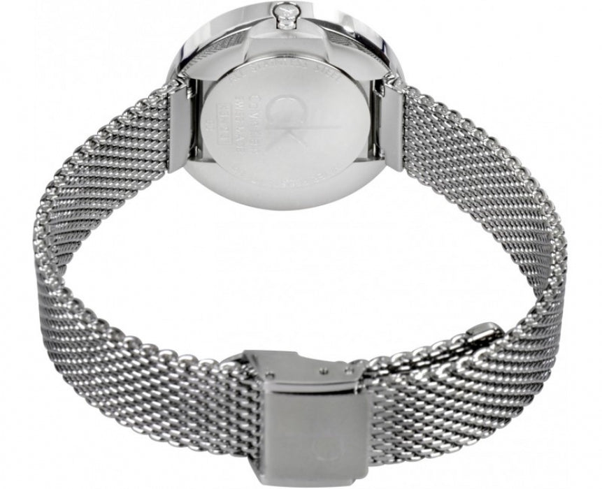  Shop Authentic Calvin Klein Firm Black Dial Silver Mesh Bracelet Watch for Women - K3N23121 - Luxxuri