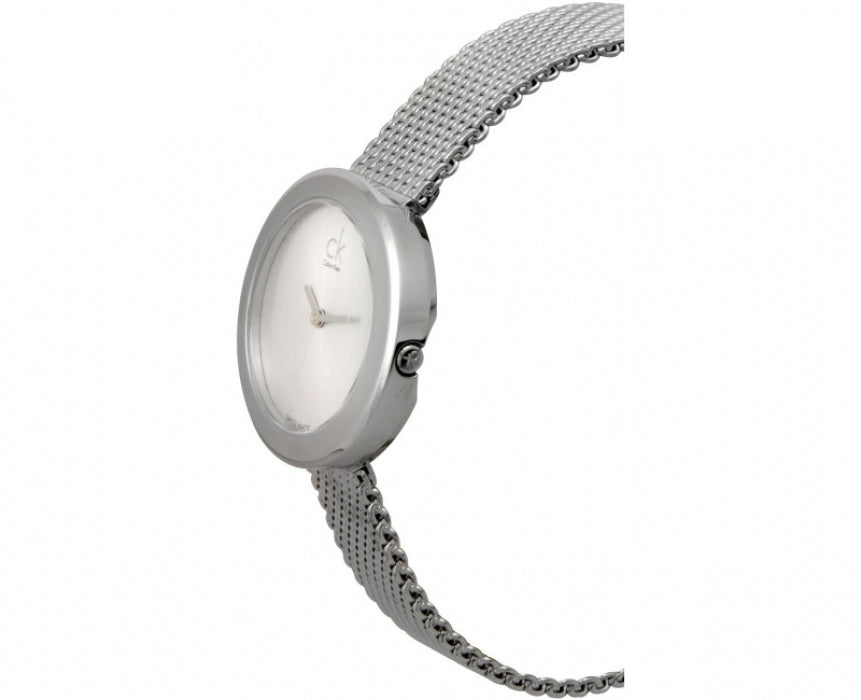  Shop Authentic Calvin Klein Firm White Dial Silver Mesh Bracelet Watch for Women - K3N23126 - Luxxuri