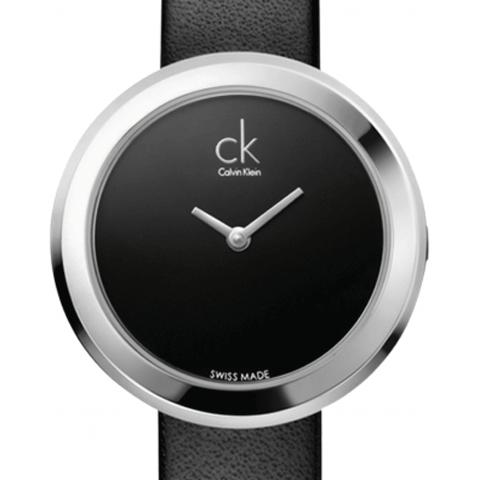  Shop Authentic Calvin Klein Firm Black Dial Black Leather Strap Watch for Women - K3N231C1 - Luxxuri