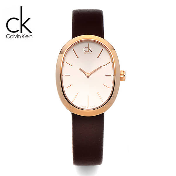  Shop Authentic Calvin Klein Incentive White Dial Brown Leather Strap Watch for Women - K3P236G6 - Luxxuri