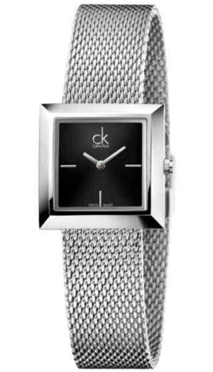  Shop Authentic Calvin Klein Mark Black Dial Silver Mesh Bracelet Watch for Women - K3R23121 - Luxxuri