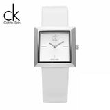  Shop Authentic Calvin Klein Mark Silver Dial White Leather Strap Watch for Women - K3R231L6 - Luxxuri