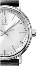  Shop Authentic Calvin Klein Surround Silver Dial Black Leather Strap Watch for Men - K3W211C6 - Luxxuri