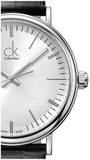 Shop Authentic Calvin Klein Surround Silver Dial Black Leather Strap Watch for Men - K3W211C6 - Luxxuri