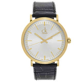  Shop Authentic Calvin Klein Surround Silver Dial Black Leather Strap Watch for Men - K3W215C6 - Luxxuri