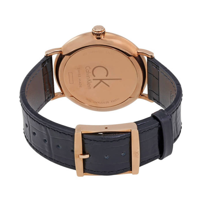  Shop Authentic Calvin Klein City Quartz Black Dial Black Leather Strap Watch for Men - K2G2G6CZ - Luxxuri