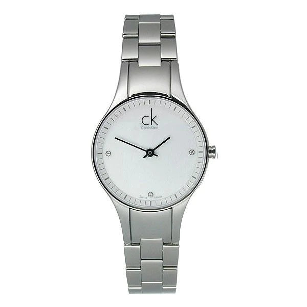  Shop Authentic Calvin Klein Simplicity White Dial Silver Steel Strap Watch for Women - K4323101 - Luxxuri