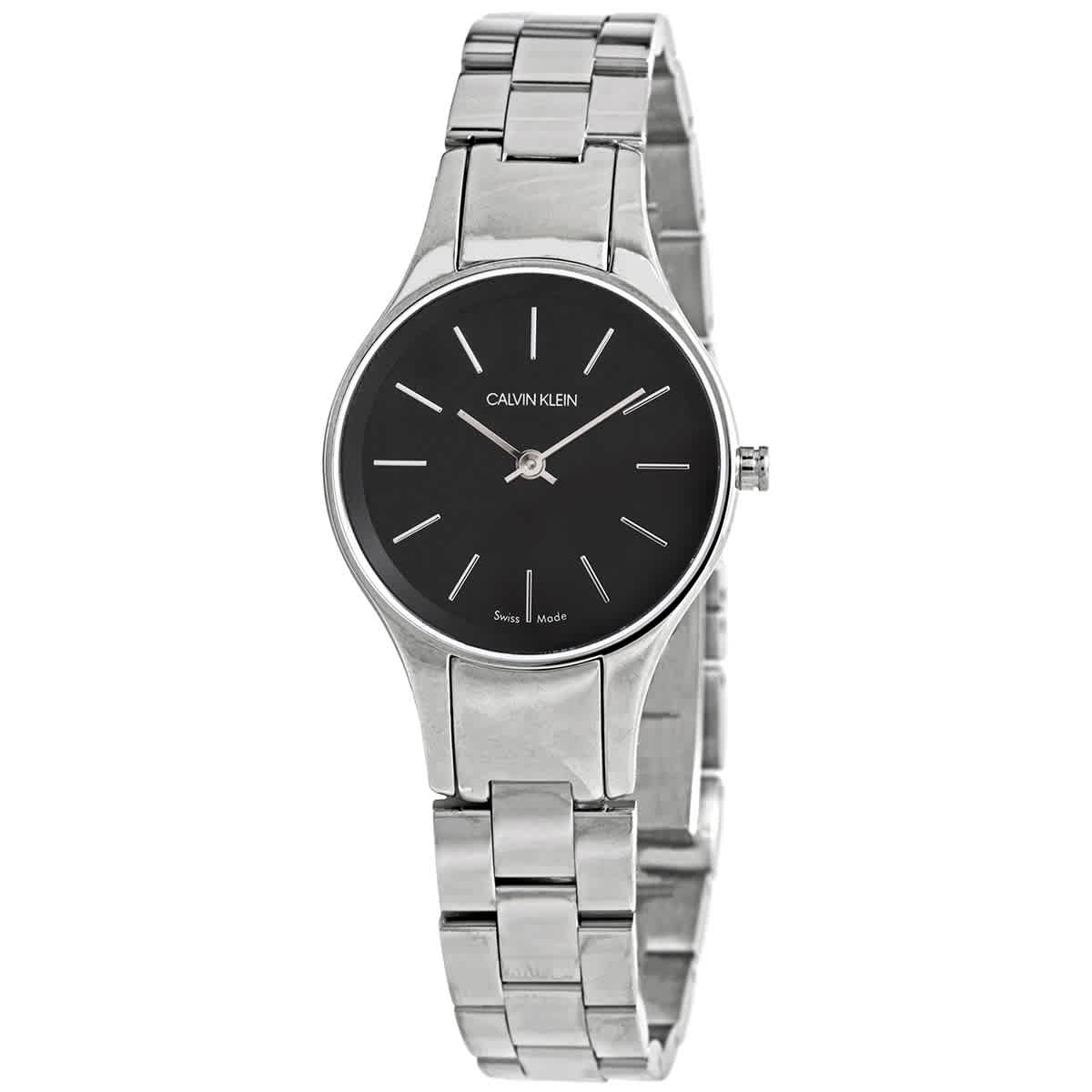  Shop Authentic Calvin Klein Simplicity Black Dial Silver Steel Strap Watch for Women - K4323130 - Luxxuri