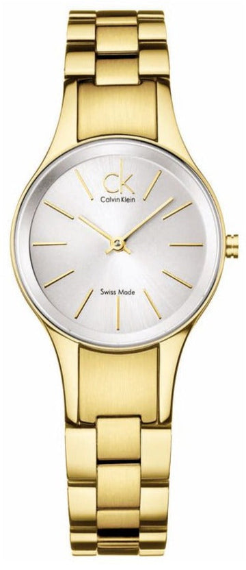  Shop Authentic Calvin Klein Simplicity White Dial Gold Steel Strap Watch for Women - K4323212 - Luxxuri