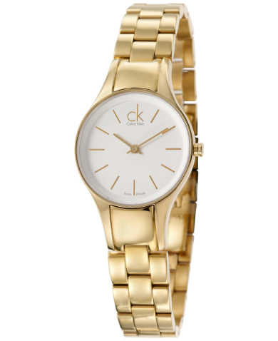 Shop Authentic Calvin Klein Simplicity White Dial Gold Steel Strap Watch for Women - K4323212 - Luxxuri