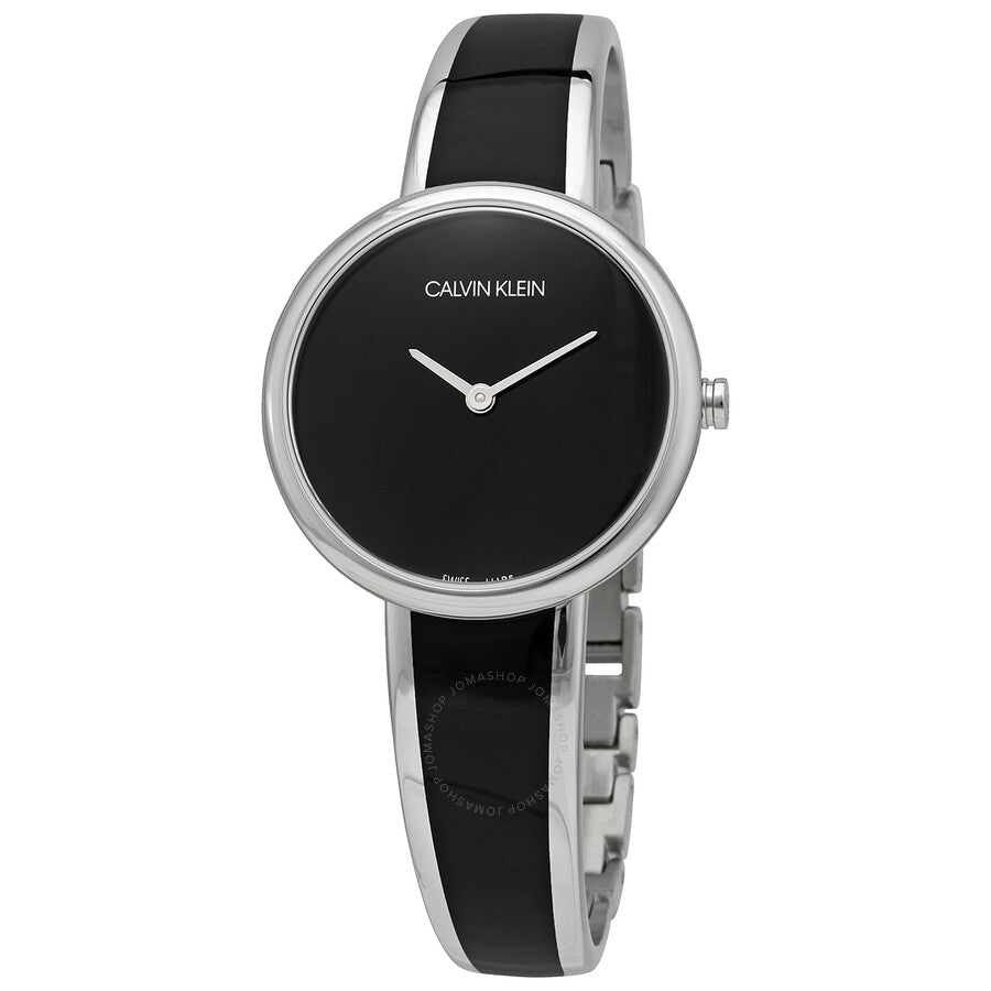  Shop Authentic Calvin Klein Seduce Black Dial Two Tone Steel Strap Watch for Women - K4E2N111 - Luxxuri