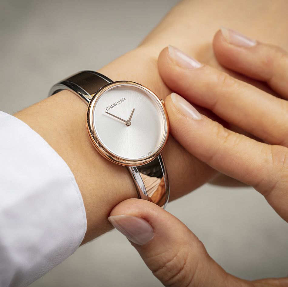  Shop Authentic Calvin Klein Seduce Silver Dial Two Tone Steel Strap Watch for Women - K4E2N61X - Luxxuri