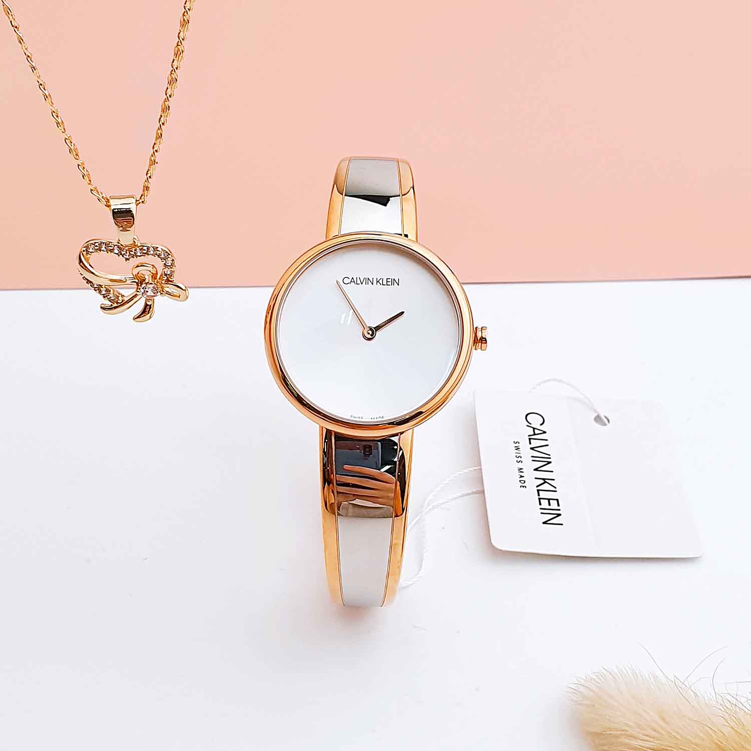  Shop Authentic Calvin Klein Seduce Silver Dial Two Tone Steel Strap Watch for Women - K4E2N61Y - Luxxuri