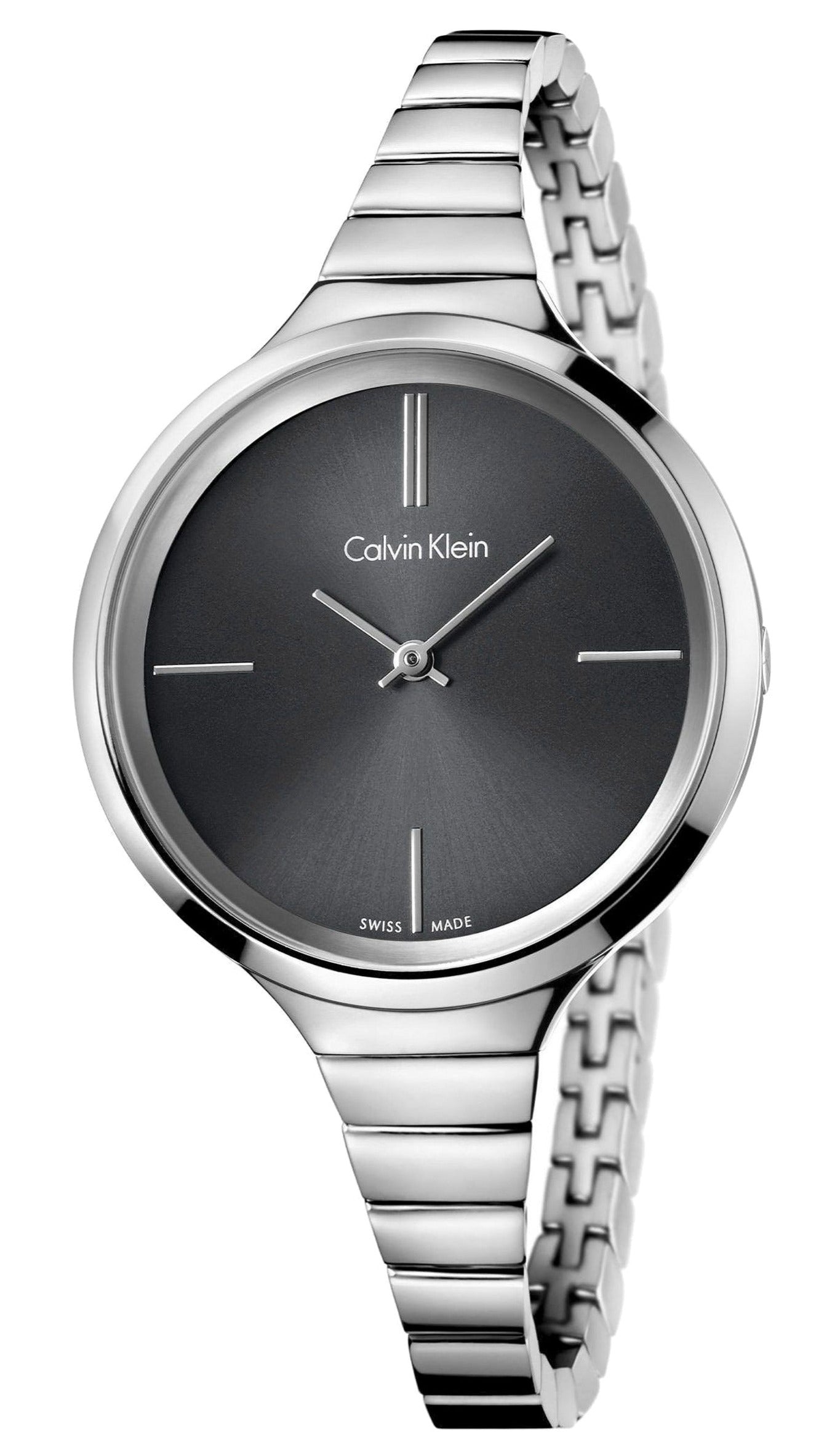  Shop Authentic Calvin Klein Lively Black Dial Silver Steel Strap Watch for Women - K4U23121 - Luxxuri